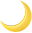 Glowing crescent moon emoji used to convey calm or spiritual depth